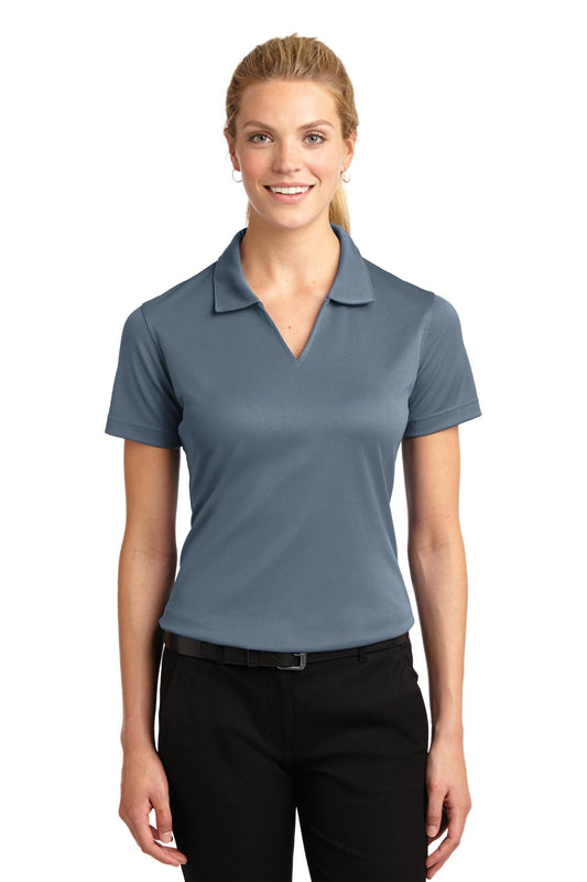 Sport-Tek Women's Dri-Mesh V-Neck Polo.  L469 Steel
