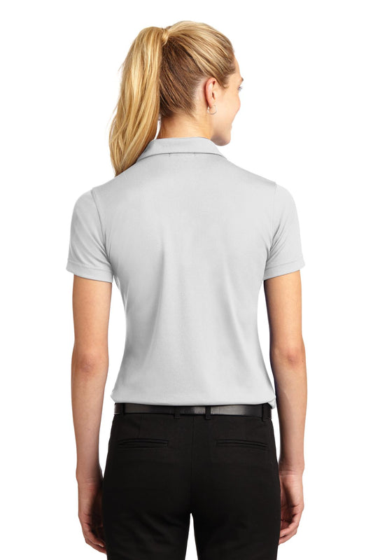 Sport-Tek Women's Dri-Mesh V-Neck Polo.  L469 White