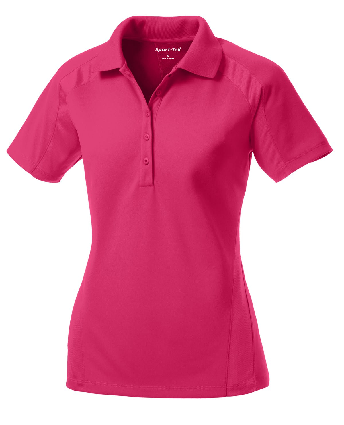 Sport-Tek Women's Dri-Mesh Pro Polo. L474 Pink Raspberry
