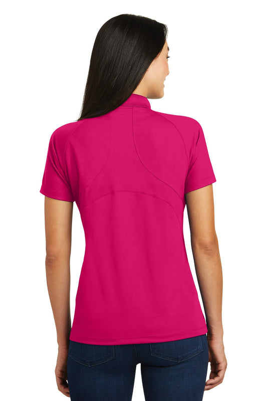 Sport-Tek Women's Dri-Mesh Pro Polo. L474 Pink Raspberry