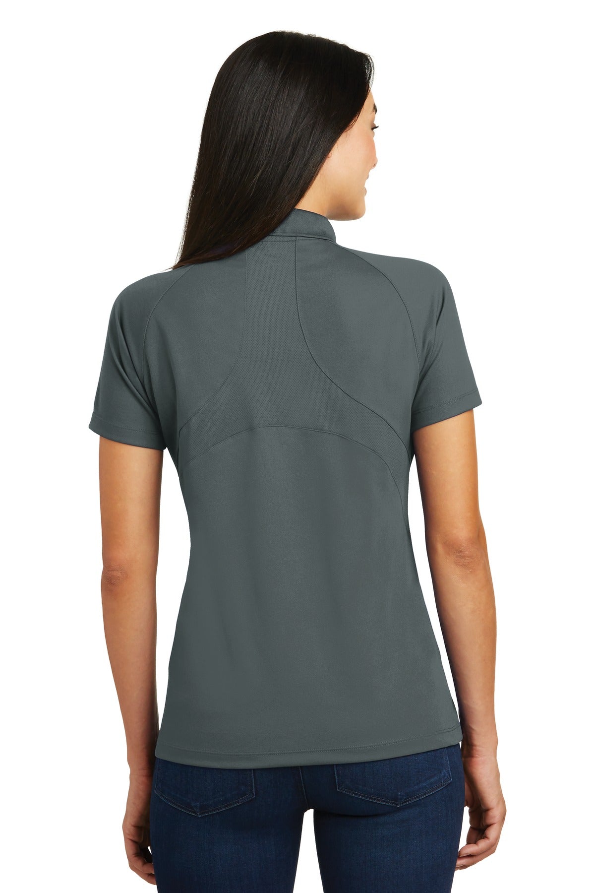 Sport-Tek Women's Dri-Mesh Pro Polo. L474 Steel