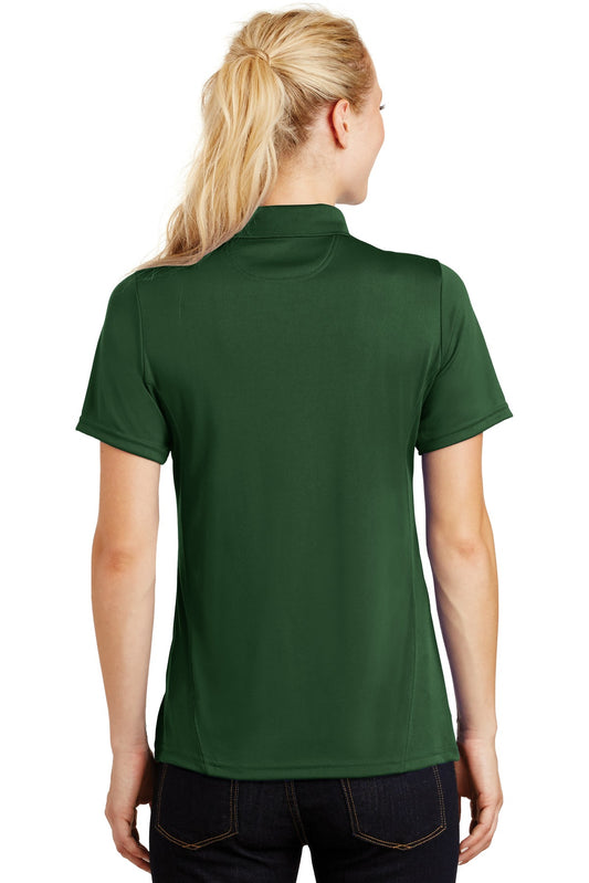 Sport-Tek Women's Dry Zone Raglan Accent Polo. L475 Forest Green