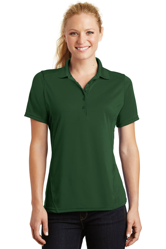 Sport-Tek Women's Dry Zone Raglan Accent Polo. L475 Forest Green
