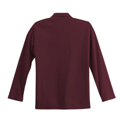 Port Authority Women's Silk Touch Long Sleeve Polo.  L500LS Burgundy