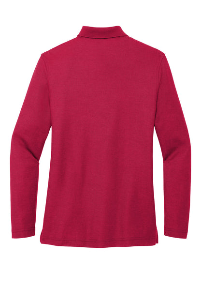 Port Authority Women's Silk Touch Long Sleeve Polo.  L500LS Red
