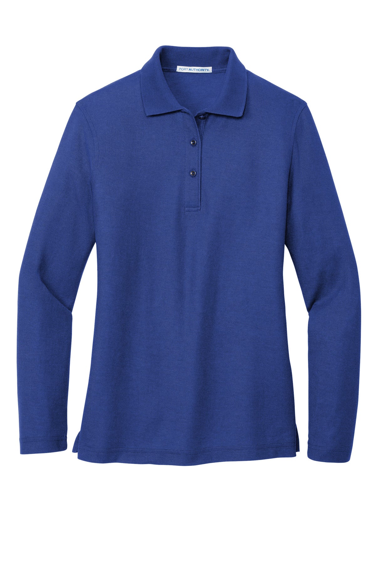 Port Authority Women's Silk Touch Long Sleeve Polo.  L500LS Royal
