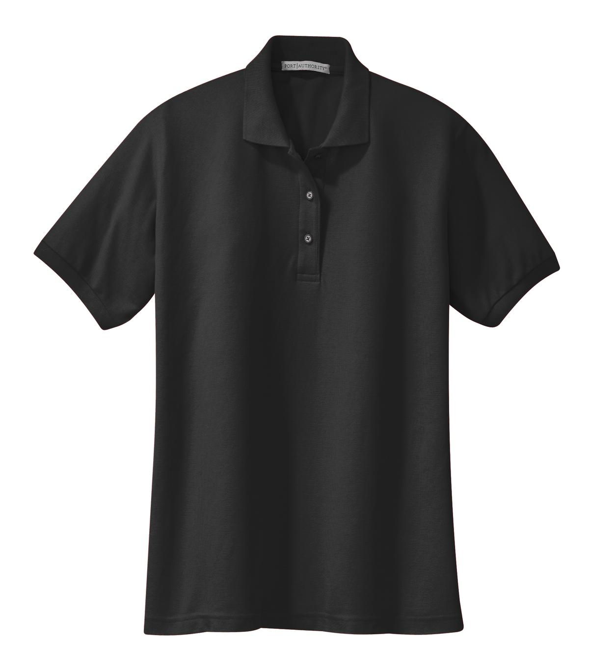 Port Authority Women's Silk Touch Polo.  L500 Black