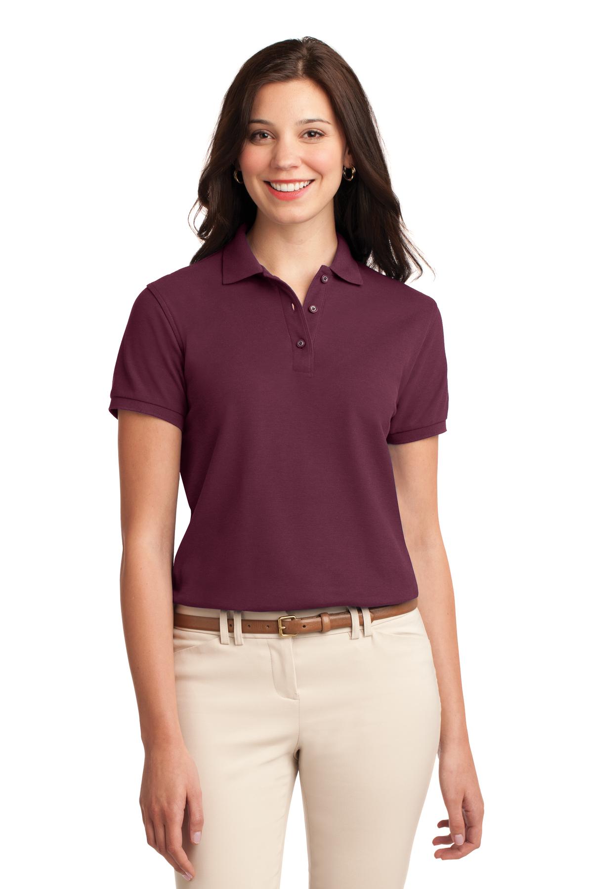 Port Authority Women's Silk Touch Polo L500 Burgundy