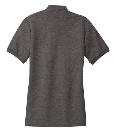 Port Authority Women's Silk Touch Polo.  L500 Charcoal Heather Grey