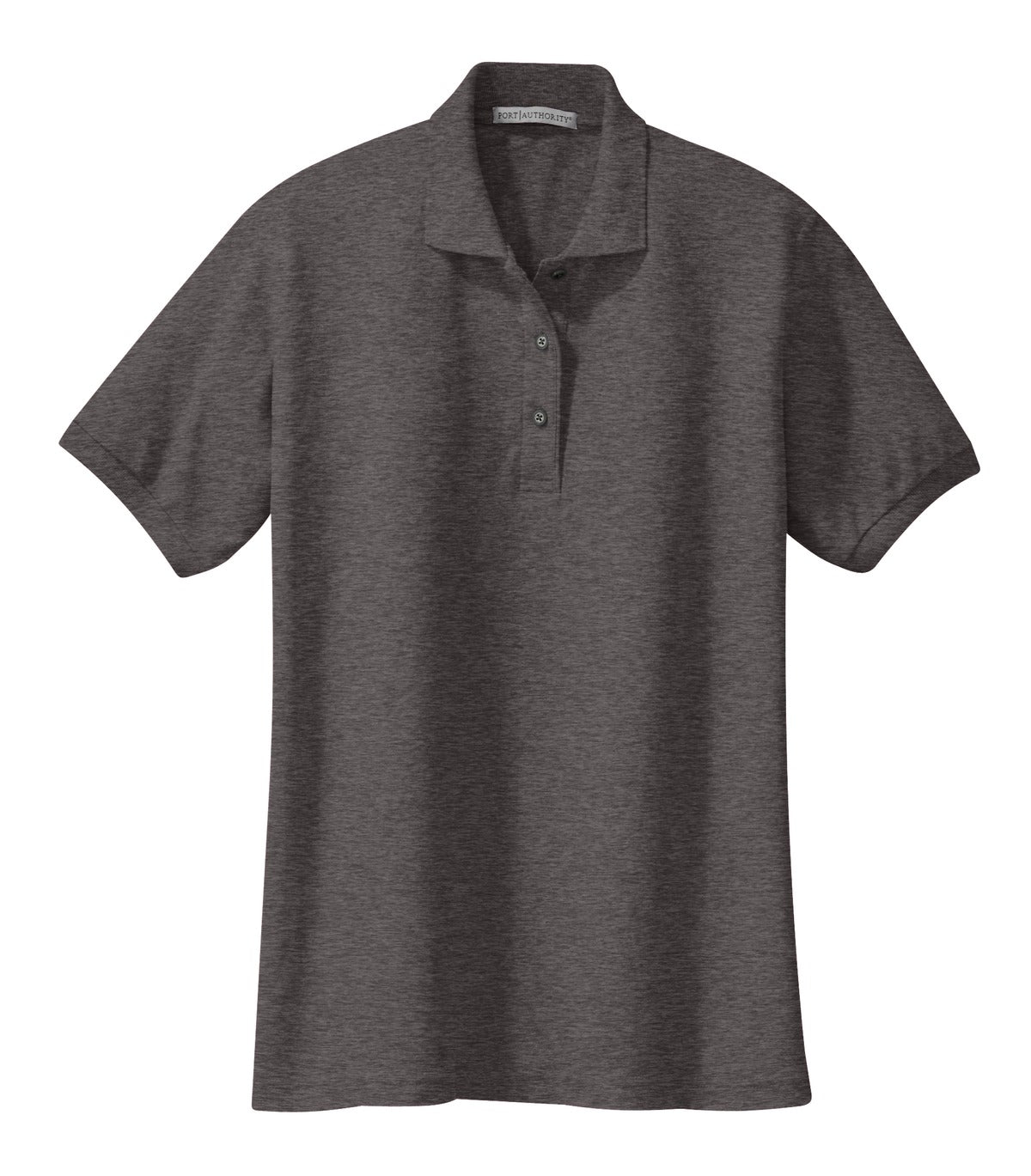 Port Authority Women's Silk Touch Polo.  L500 Charcoal Heather Grey