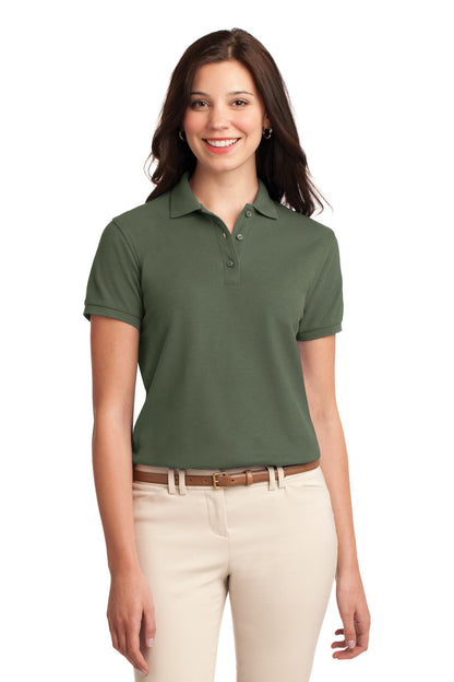 Port Authority Women's Silk Touch Polo.  L500 Clover Green