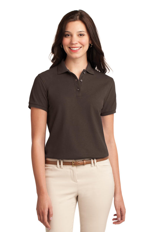 Port Authority Women's Silk Touch Polo.  L500 Coffee Bean