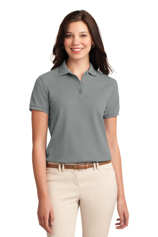 Port Authority Women's Silk Touch Polo.  L500 Cool Grey