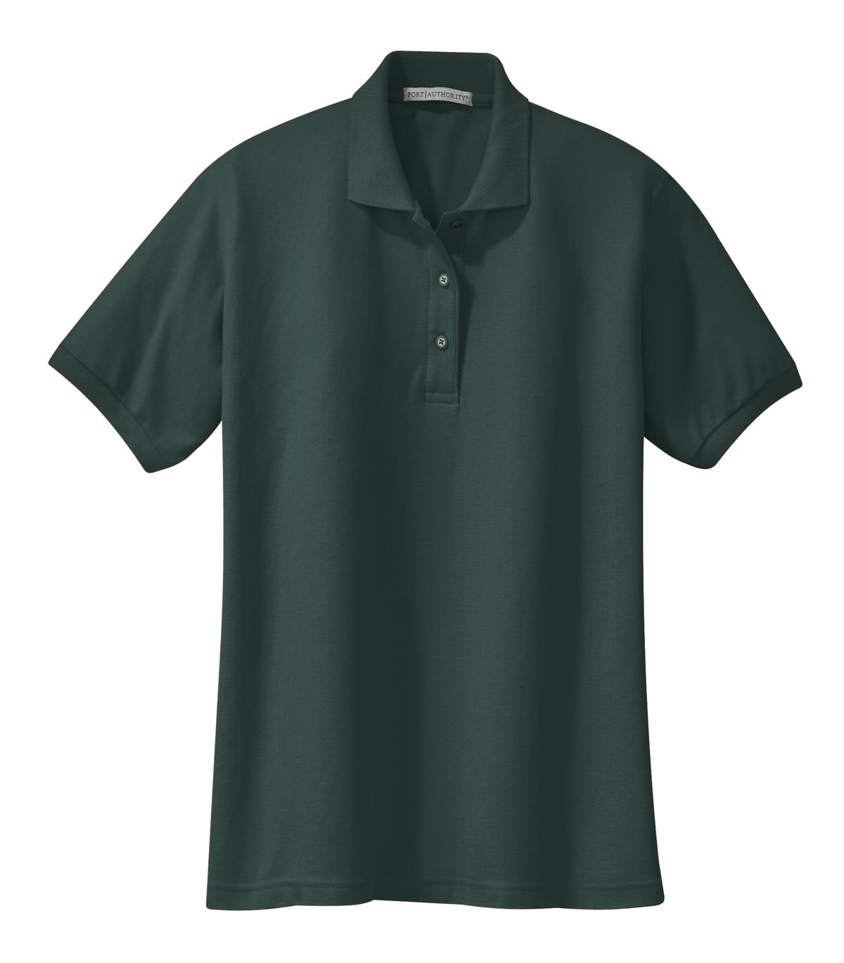 Port Authority Women's Silk Touch Polo.  L500 Dark Green
