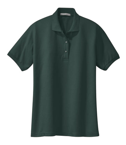 Port Authority Women's Silk Touch Polo.  L500 Dark Green