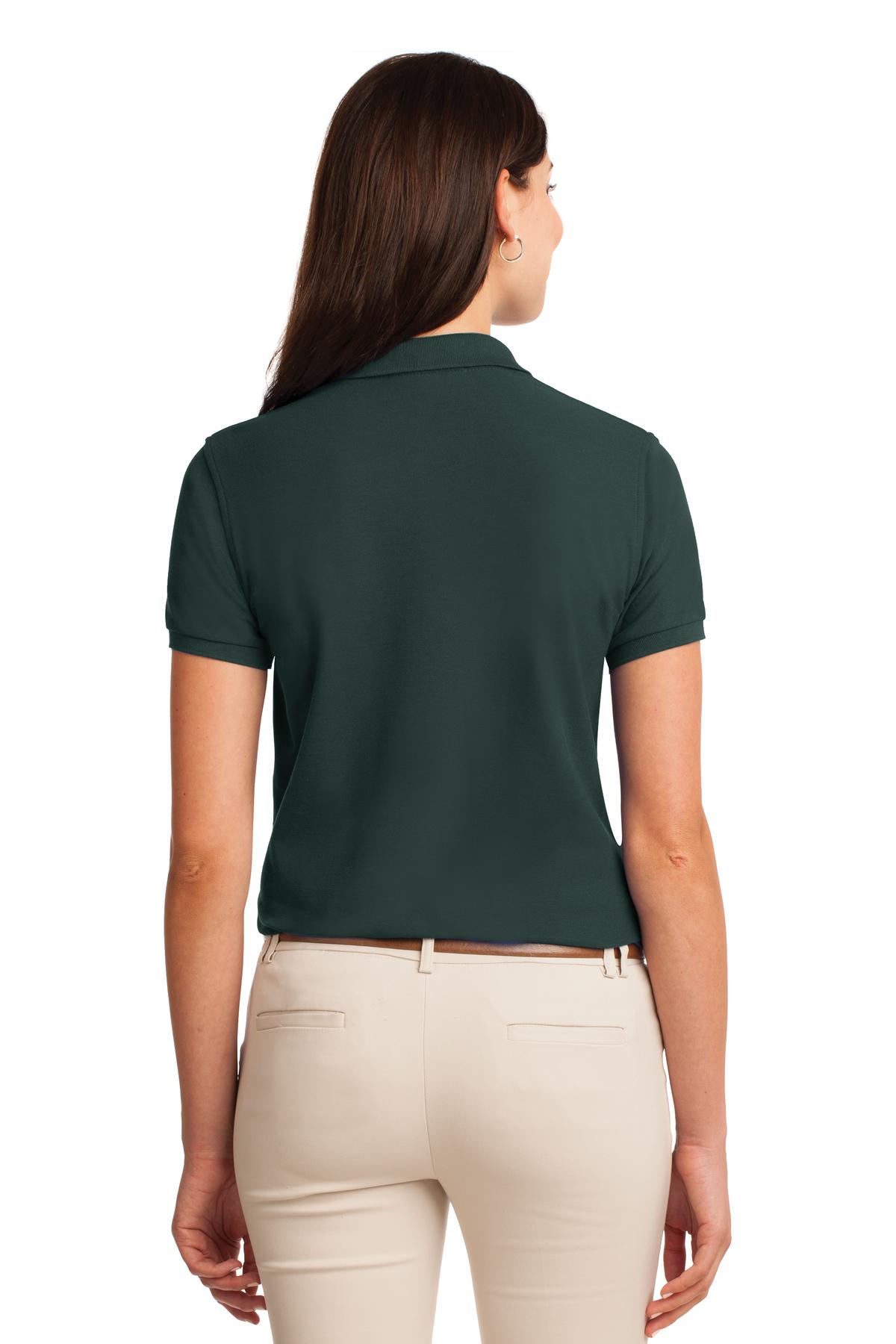 Port Authority Women's Silk Touch Polo.  L500 Dark Green