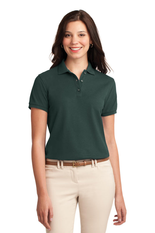 Port Authority Women's Silk Touch Polo.  L500 Dark Green