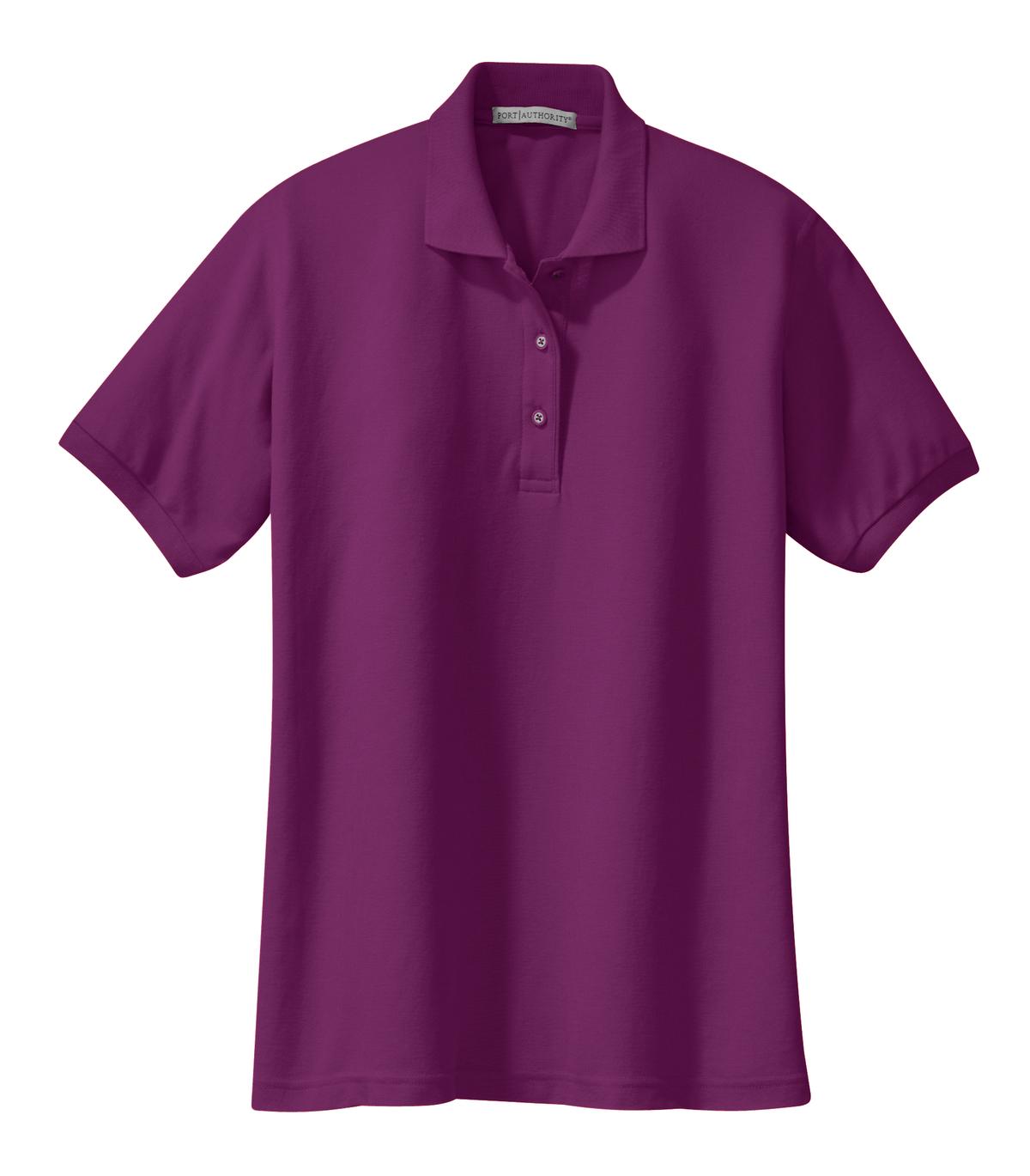 Port Authority Women's Silk Touch Polo.  L500 Deep Berry