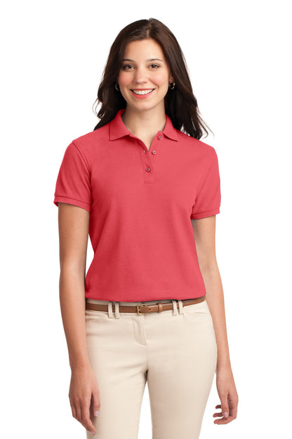 Port Authority Women's Silk Touch Polo.  L500 Hibiscus