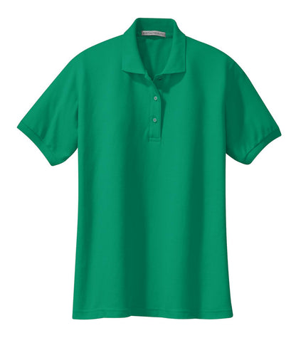 Port Authority Women's Silk Touch Polo.  L500 Kelly Green