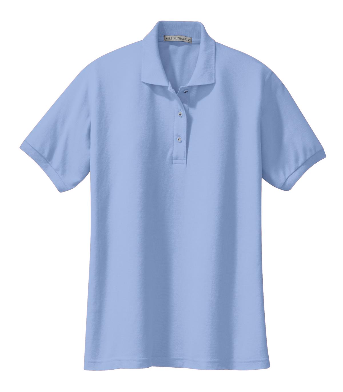Port Authority Women's Silk Touch Polo.  L500 Light Blue