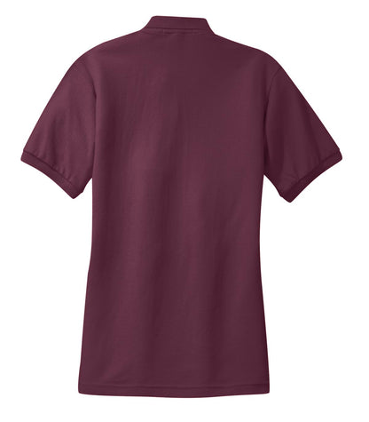 Port Authority Women's Silk Touch Polo.  L500 Maroon