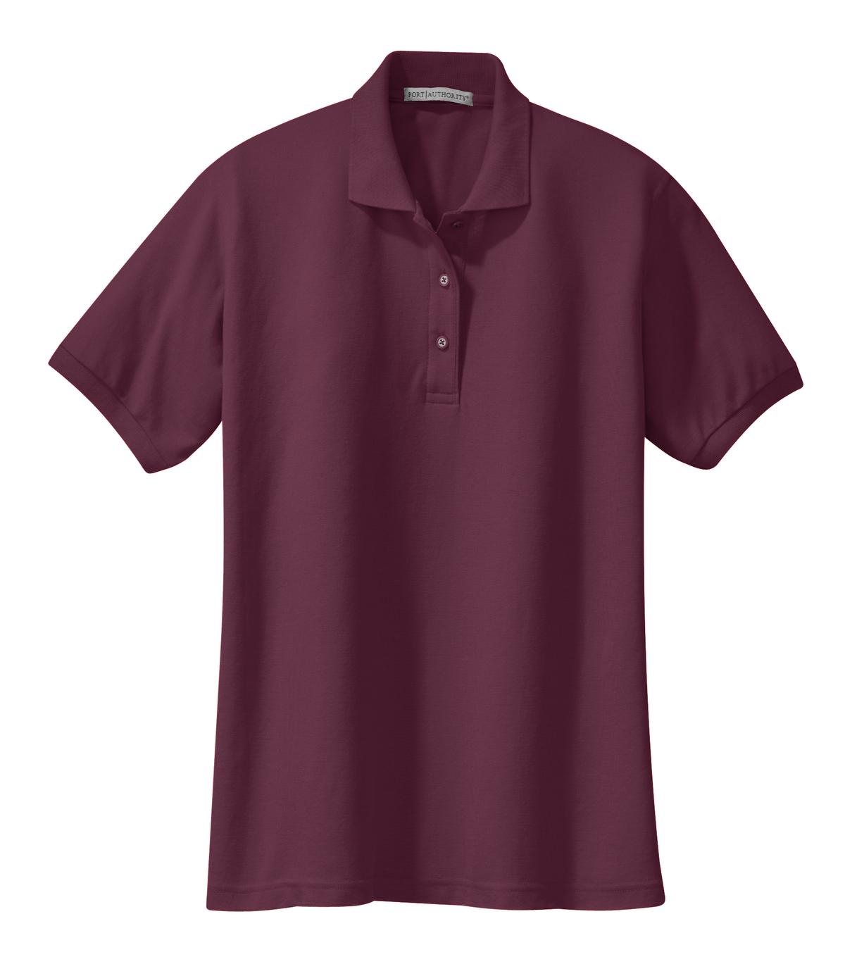 Port Authority Women's Silk Touch Polo.  L500 Maroon