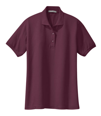 Port Authority Women's Silk Touch Polo.  L500 Maroon
