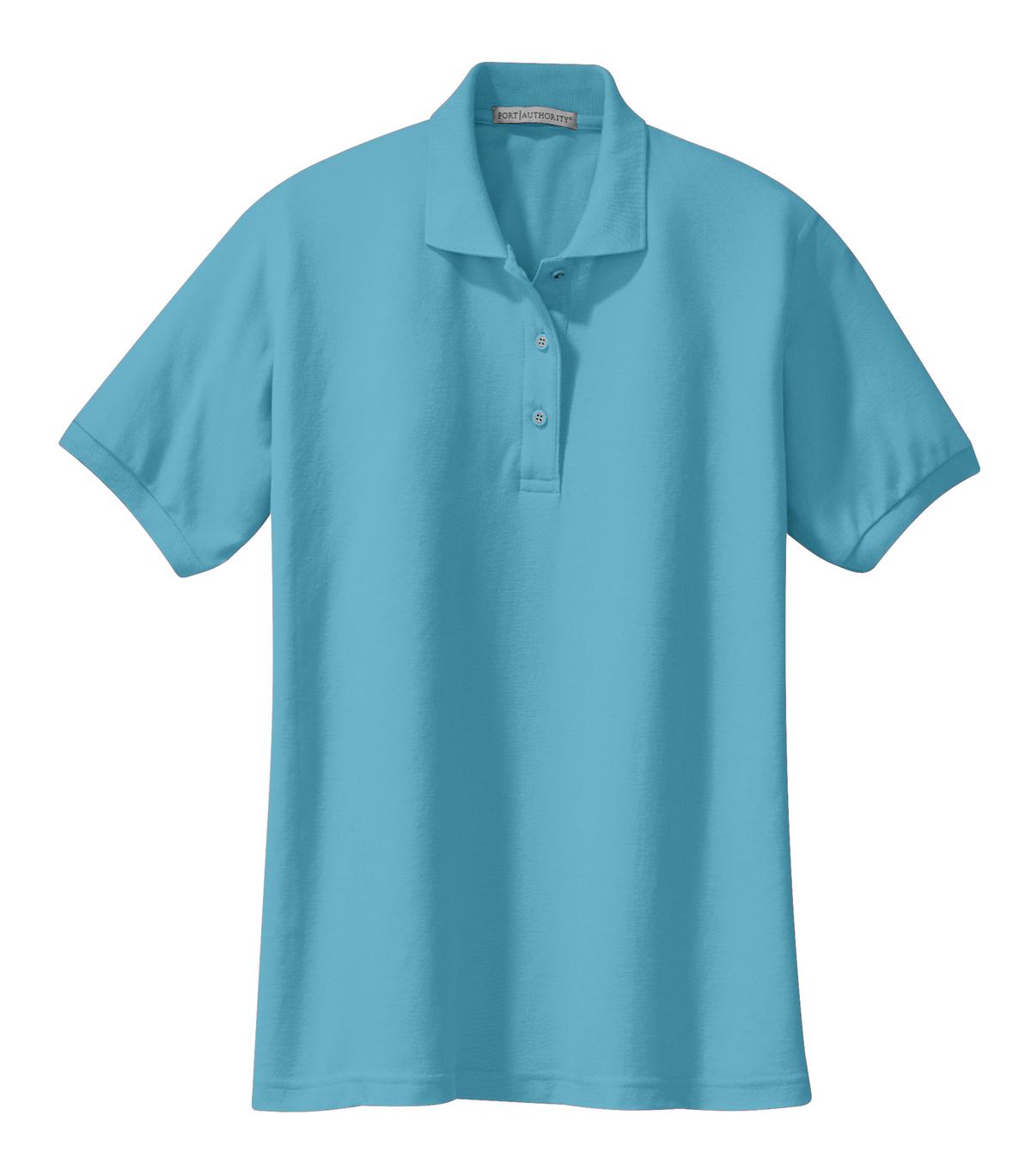 Port Authority Women's Silk Touch Polo.  L500 Maui Blue