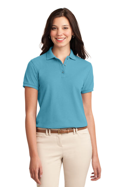 Port Authority Women's Silk Touch Polo.  L500 Maui Blue