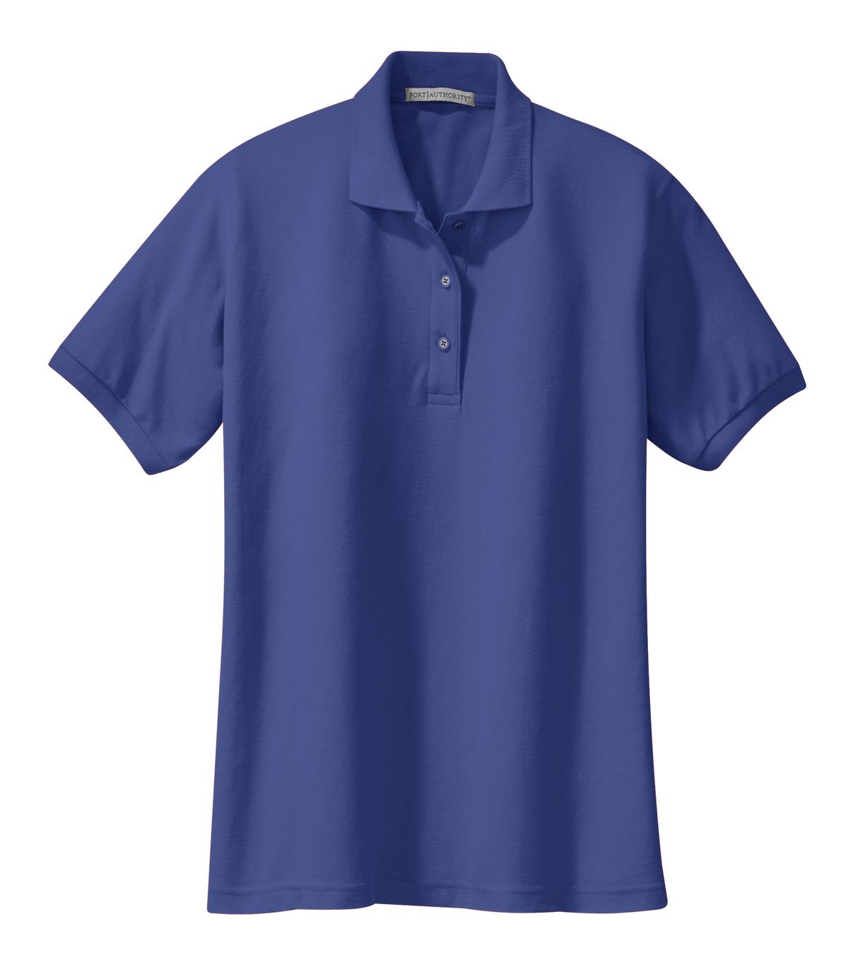 Port Authority Women's Silk Touch Polo.  L500 Mediterranean Blue