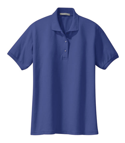 Port Authority Women's Silk Touch Polo.  L500 Mediterranean Blue