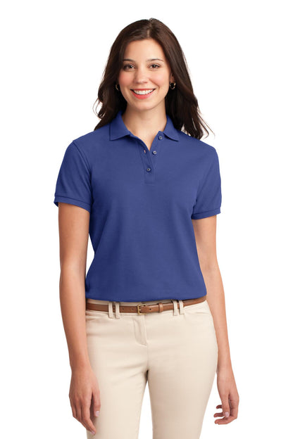 Port Authority Women's Silk Touch Polo.  L500 Mediterranean Blue