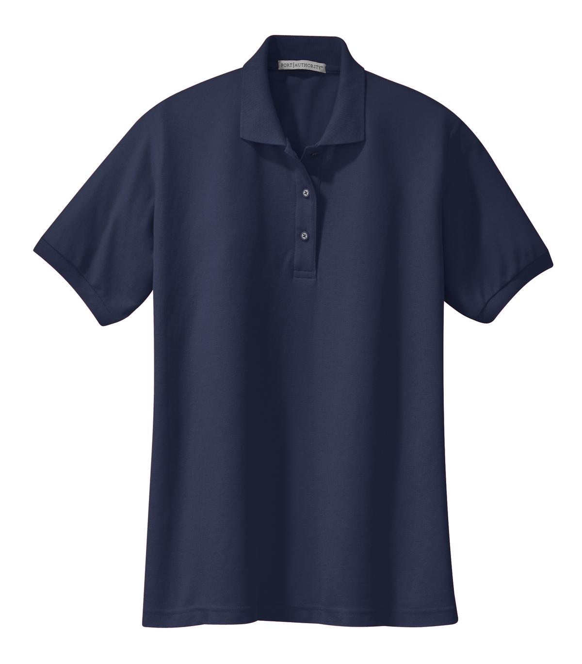Port Authority Women's Silk Touch Polo.  L500 Navy