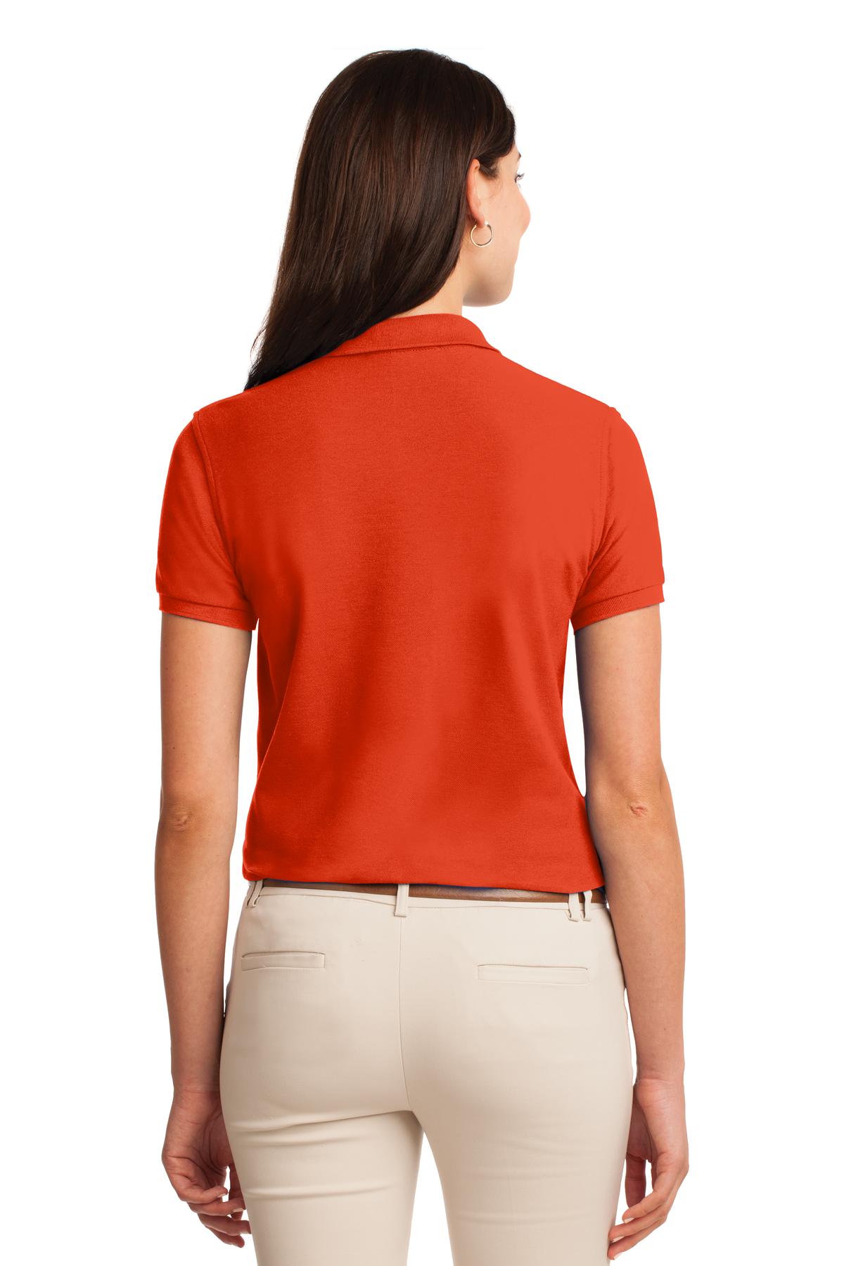 Port Authority Women's Silk Touch Polo.  L500 Orange