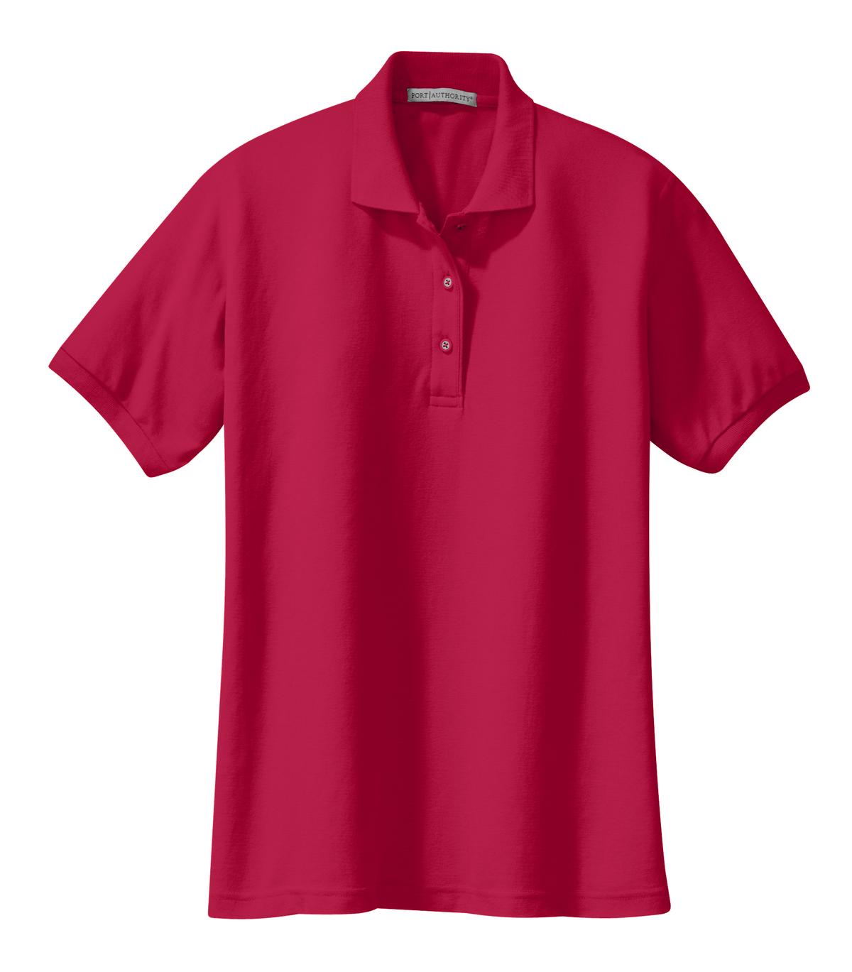 Port Authority Women's Silk Touch Polo.  L500 Red
