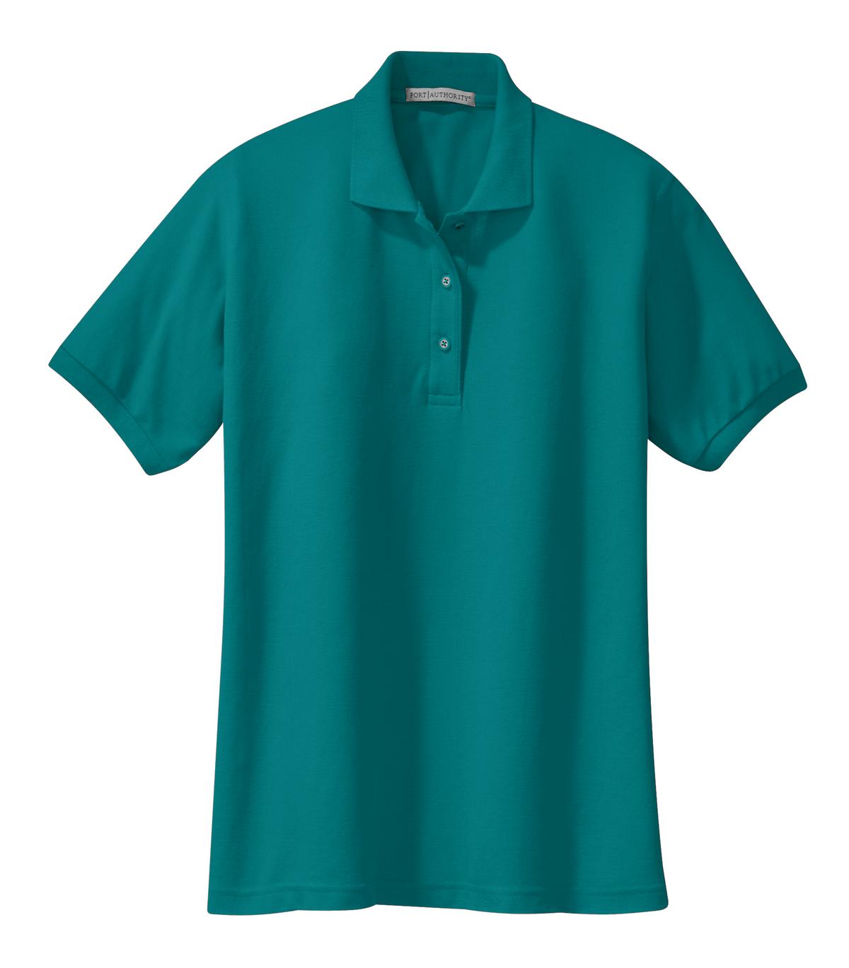 Port Authority Women's Silk Touch Polo.  L500 Teal Green