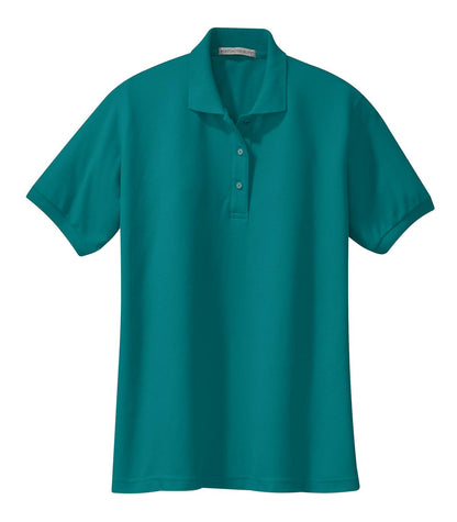 Port Authority Women's Silk Touch Polo.  L500 Teal Green