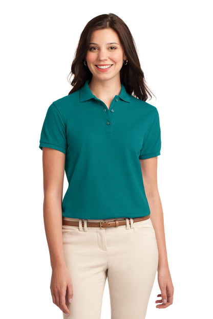 Port Authority Women's Silk Touch Polo.  L500 Teal Green