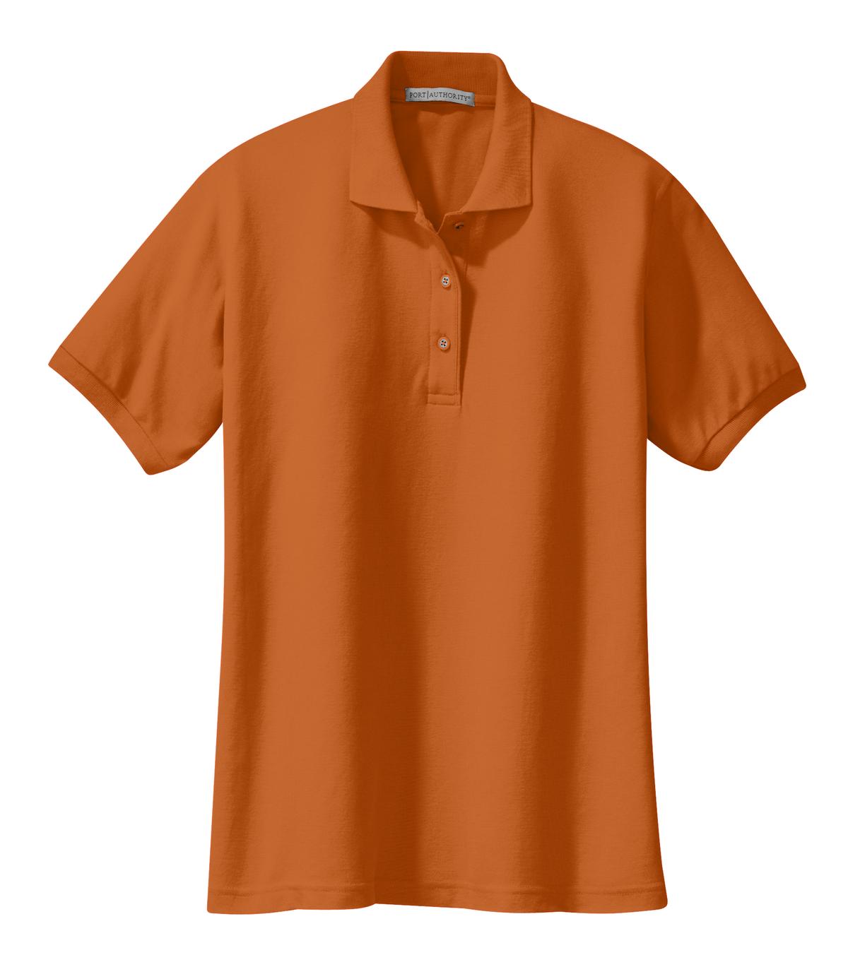 Port Authority Women's Silk Touch Polo.  L500 Texas Orange