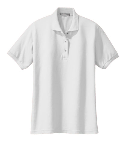 Port Authority Women's Silk Touch Polo.  L500 White
