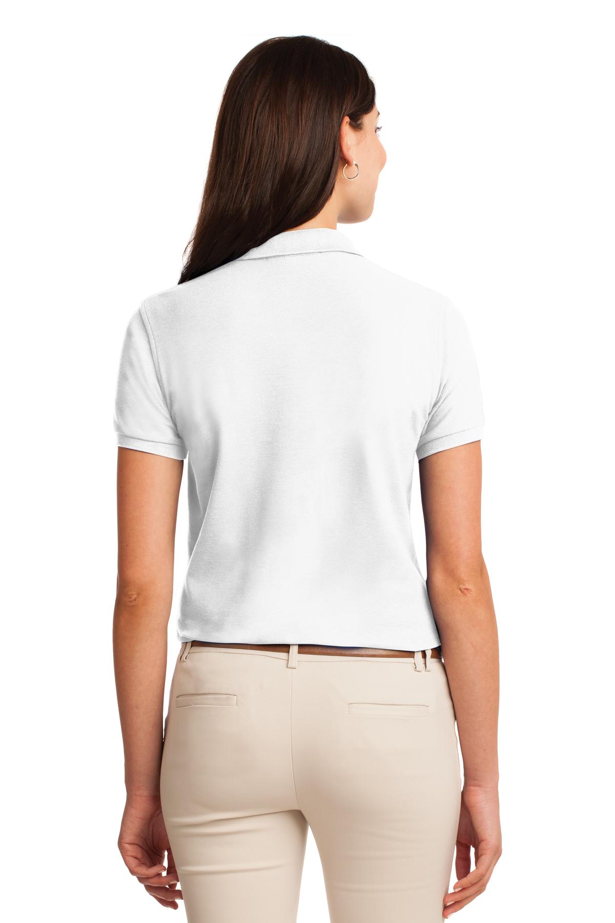 Port Authority Women's Silk Touch Polo.  L500 White