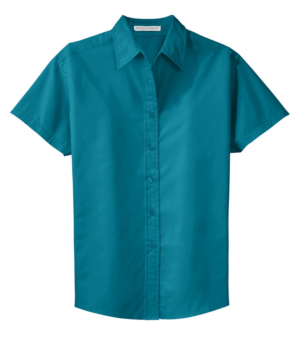 Port Authority Women's Short Sleeve Easy Care  Shirt.  L508 Teal Green
