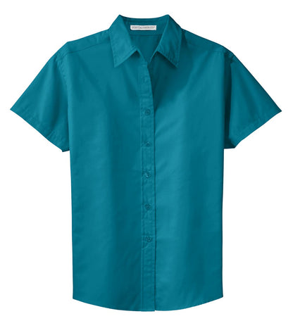 Port Authority Women's Short Sleeve Easy Care  Shirt.  L508 Teal Green