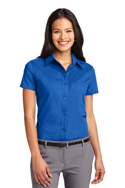 Port Authority Women's Short Sleeve Easy Care  Shirt.  L508 Strong Blue