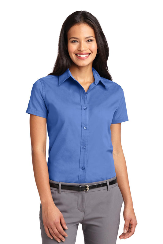 Port Authority Women's Short Sleeve Easy Care  Shirt.  L508 Ultramarine Blue