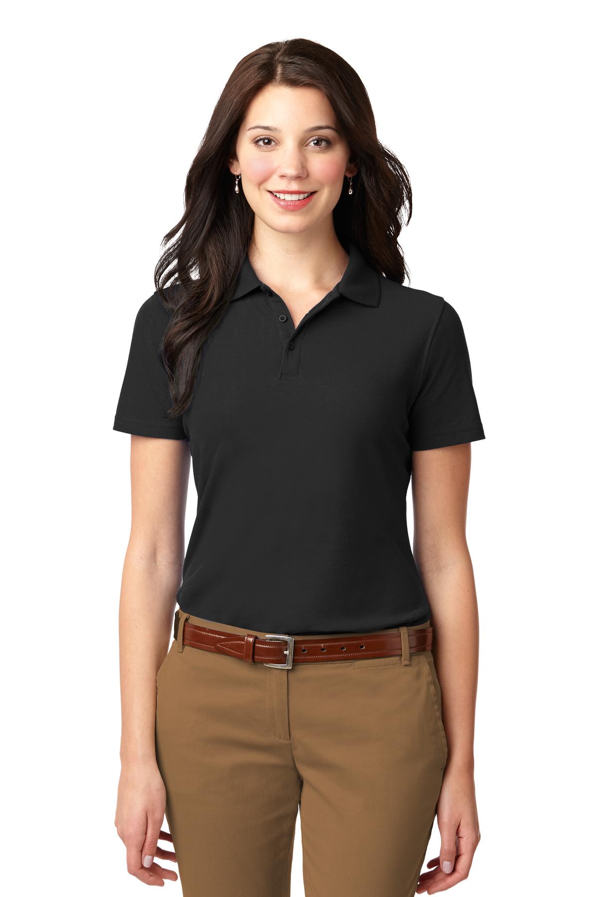 Port Authority Women's Stain-Resistant Polo. L510 Black
