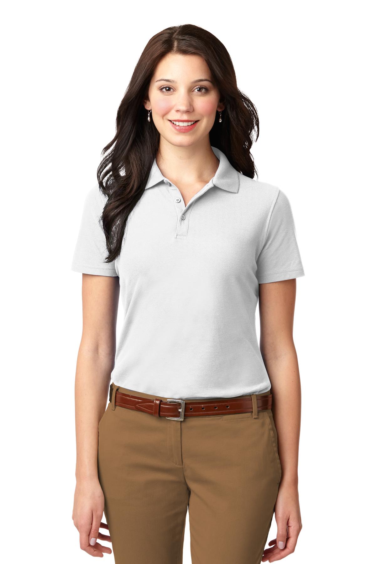 Port Authority Women's Stain-Resistant Polo. L510 White
