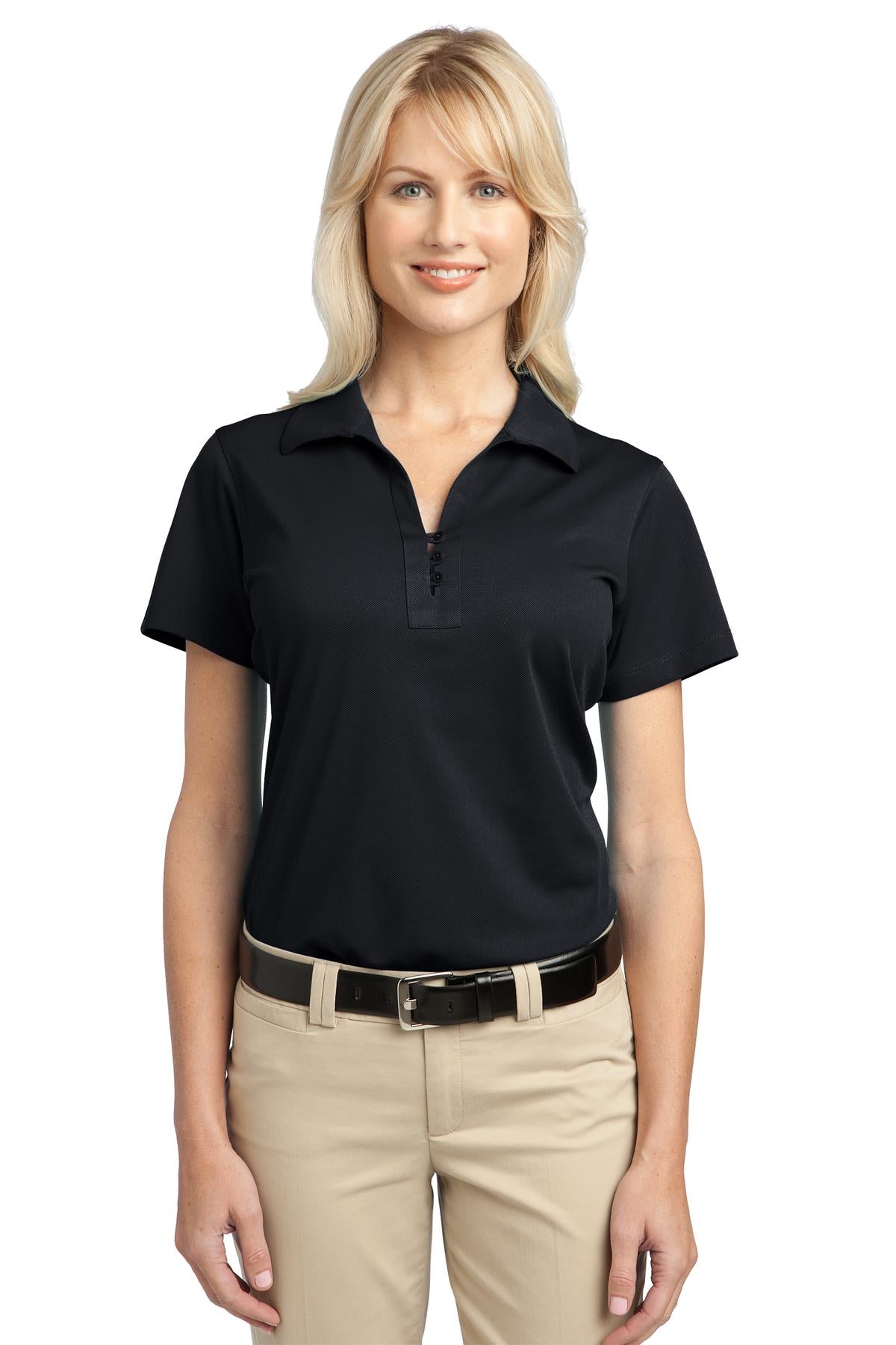 Port Authority Women's Tech Pique Polo. L527 Black