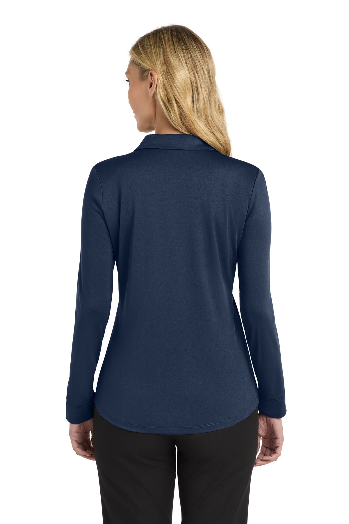 Port Authority  Women's Silk Touch   Performance Long Sleeve Polo. L540LS Navy